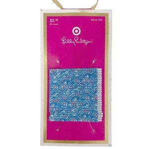 Lilly Pulitzer for Target Bobby Pins Blue Floral Print 24 Count NEW on Card